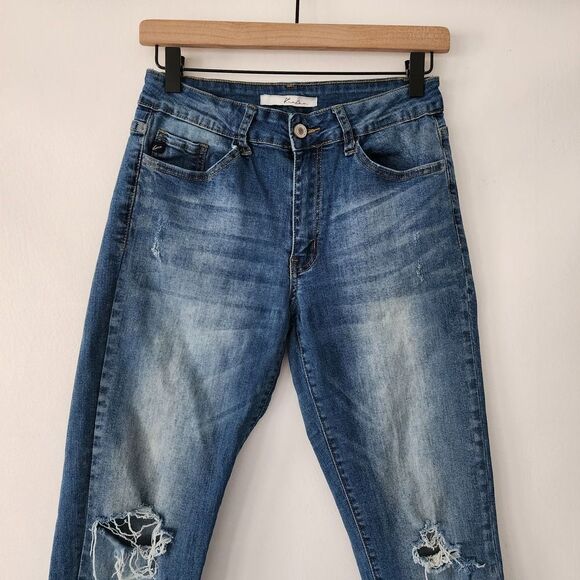 Kancan‎ raw fringe hem distressed skinny ankle jeans womens size 9 28 - Picture 3 of 8